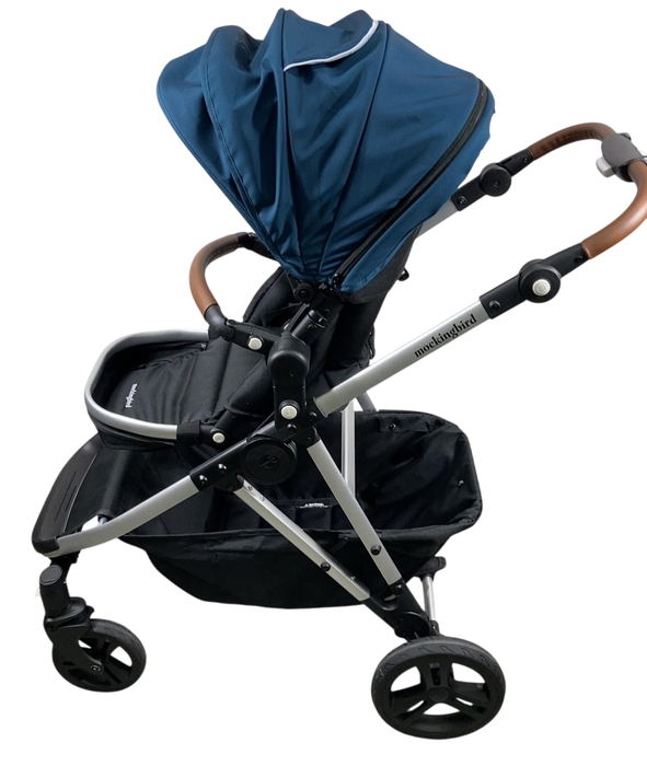 Shop Mockingbird Single to Double 2.0 Stroller, 2024, Sea, Silver With Penny Leather, Windowpane at GoodBuy Gear