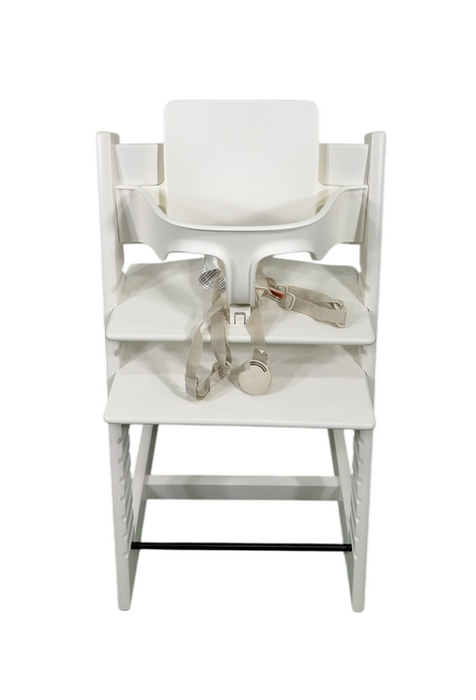 Shop Stokke Tripp Trapp High Chair² with Newborn Set, White, Grey, White with Beige Harness at GoodBuy Gear