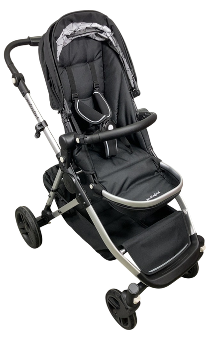 Shop Mockingbird Single to Double 2.0 Stroller, 2025, Black, Silver With Black Leather, Windowpane at GoodBuy Gear