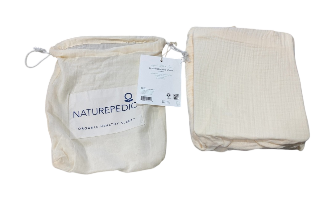Shop Naturepedic Organic Cotton Crib Sheet, Cream at GoodBuy Gear