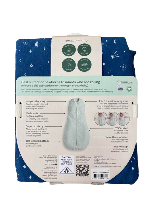 secondhand ErgoPouch Cocoon Swaddle Bag, 1.0 TOG, 3-6M, Night Sky