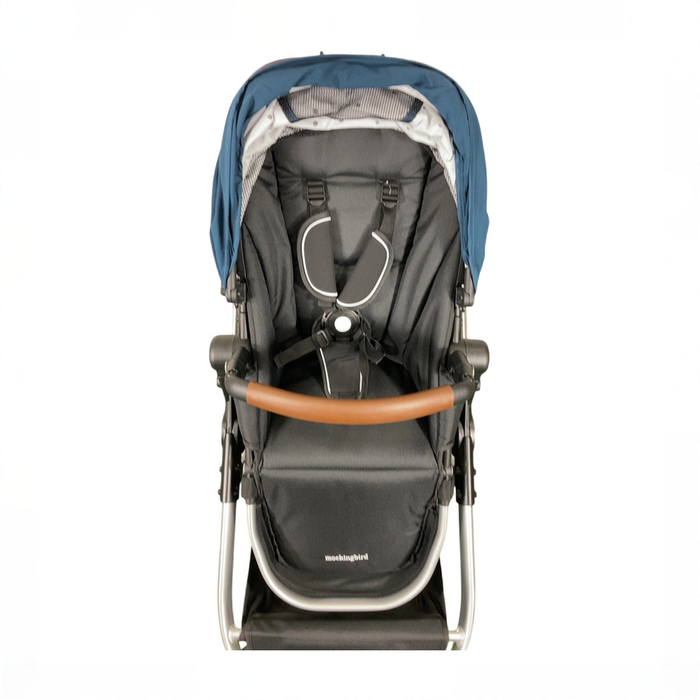 Shop Mockingbird Single to Double 2.0 Stroller, 2025, Sea, Silver With Penny Leather, Watercolor Drops at GoodBuy Gear