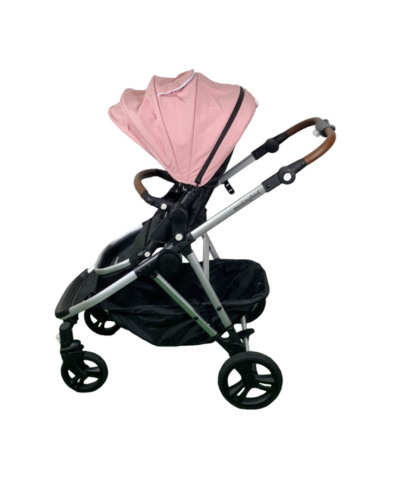 secondhand Mockingbird Single to Double Stroller, Silver with Penny Leather, Watercolor Drops, Bloom, 2023