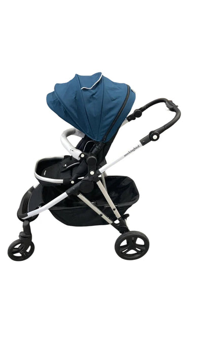 Mockingbird Single to Double 2.0 Stroller, 2025, Sea, Silver With Black Leather, Windowpane