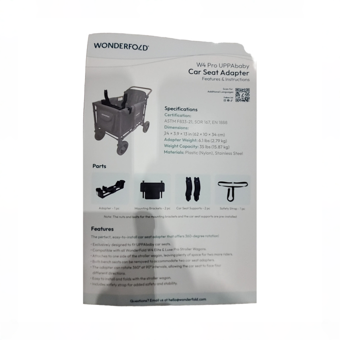 Shop Wonderfold Car Seat Adapter for UPPAbaby, W4/W6 Pro at GoodBuy Gear