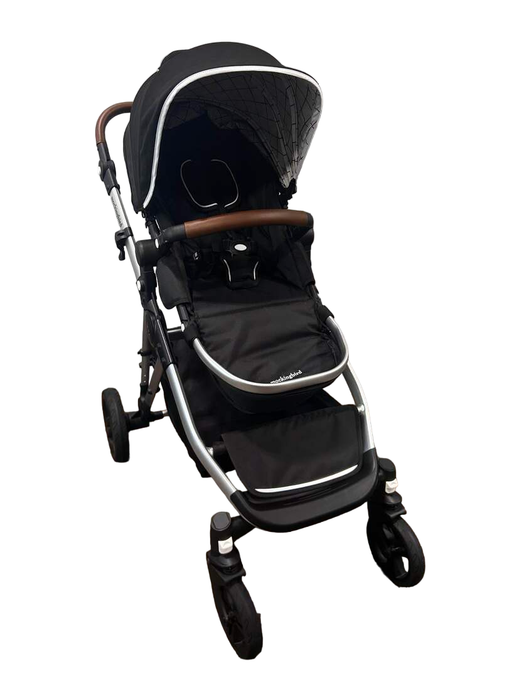 used Mockingbird Single to Double Stroller, 2023, Silver with Penny Leather, Windowpane, Black