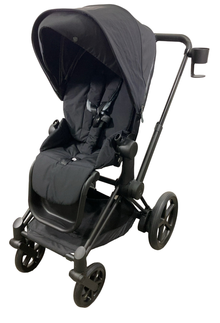 Cybex E-PRIAM Electric Stroller, 2023, Deep Black, Matte Black
