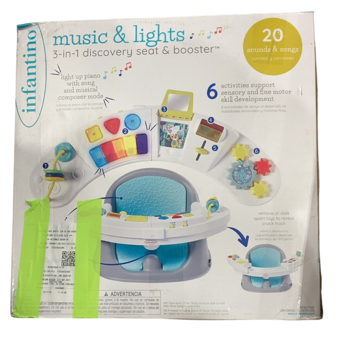 Shop Infantino Music & Lights 3-in-1 Discovery Booster, Teal at GoodBuy Gear