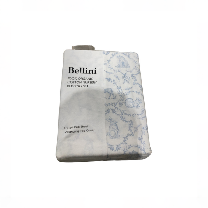 Shop DRAFT - Bellini Crib Sheet and Changing Pad Cover Set, Woodland blue at GoodBuy Gear