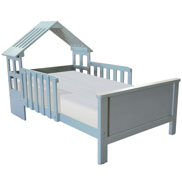 Little Partners Lil' House Toddler Bed, Silver Drop