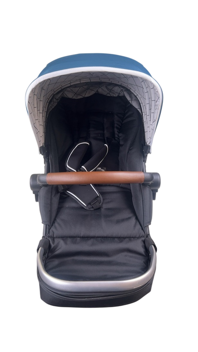 Shop Mockingbird 2nd Seat Kit with Extendable Canopy, Sea, Silver With Penny Leather, Windowpane at GoodBuy Gear