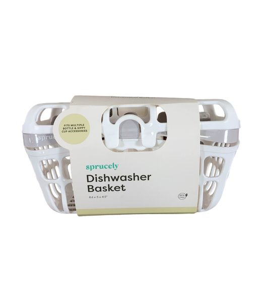 used Sprucely Dishwasher Basket, White/Grey
