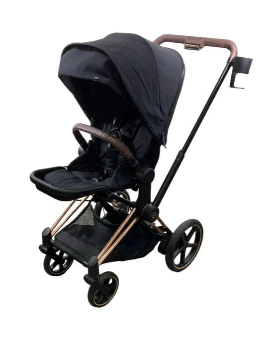 Cybex E-PRIAM Electric Stroller, 2021, Deep Black, Rosegold, without Battery