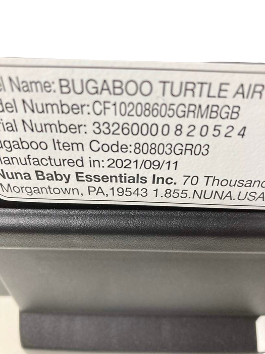 secondhand Bugaboo Turtle Air By Nuna Car Seat, Grey Melange, 2021