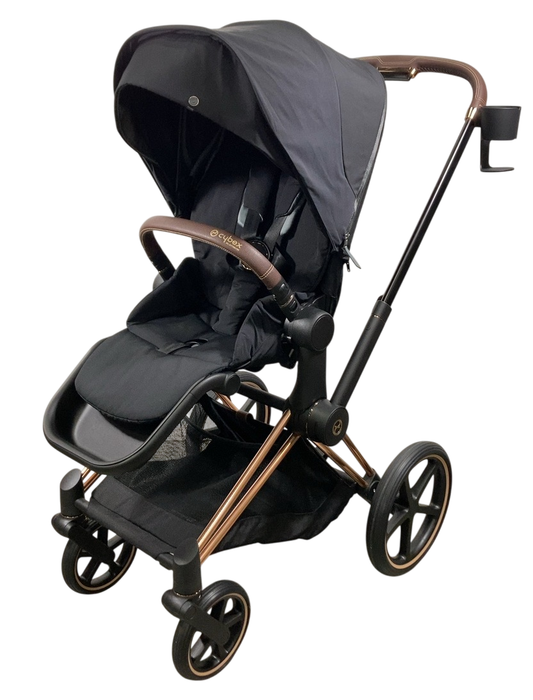 Shop Cybex PRIAM Stroller, 2021, Deep Black, Rosegold at GoodBuy Gear