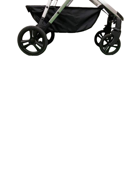 Mockingbird Single to Double 2.0 Stroller, Silver with Black Leather, 2024, Windowpane, Black