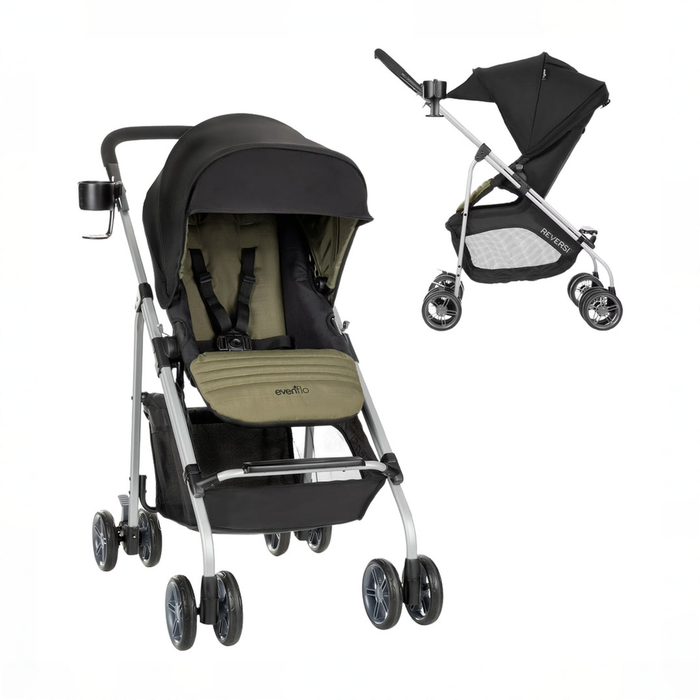 Shop Evenflo Reversi Lightweight Reversible Stroller, 2023, Leonis Green at GoodBuy Gear