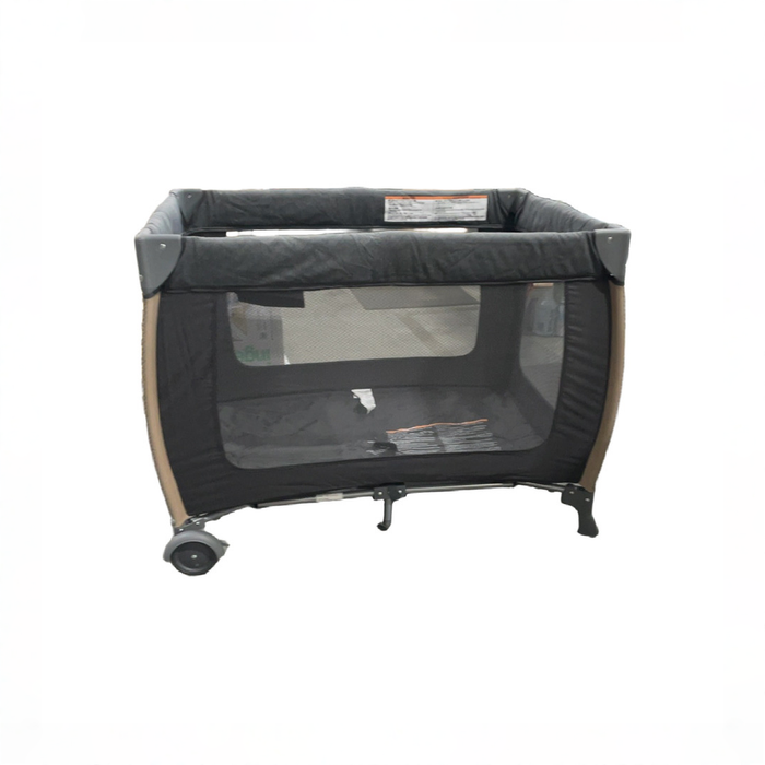Shop Monbebe Play Yard with Full-Size Rocking Bassinet, Castle Point at GoodBuy Gear
