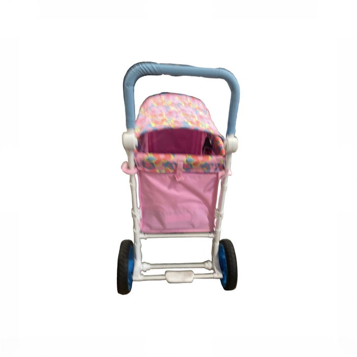Shop Wonderfold W2 Luxe Multifunctional Double Stroller Wagon, 2023, Petal Pop Fabric, White Frame with Blue Handlebar at GoodBuy Gear