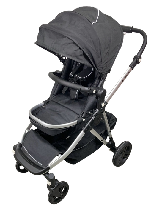 Shop Mockingbird Single to Double 2.0 Stroller, 2024, Black, Silver With Black Leather, Windowpane at GoodBuy Gear