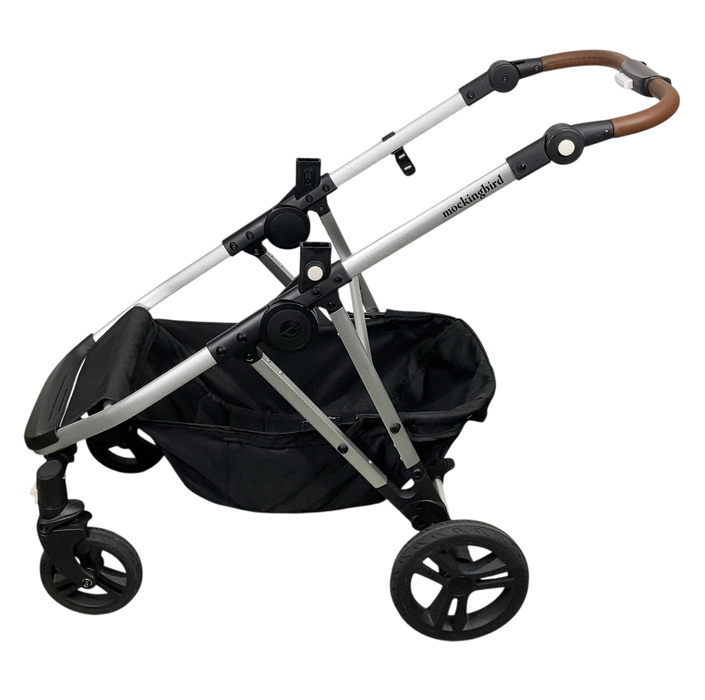 Shop Mockingbird 2.0 Single to Double Stroller Frame, 2024, Silver With Penny Leather at GoodBuy Gear