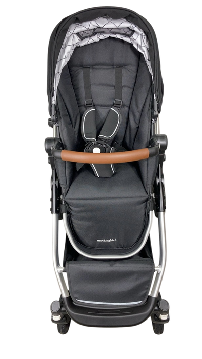Shop Mockingbird Single to Double 2.0 Stroller, 2024, Black, Silver With Penny Leather, Windowpane at GoodBuy Gear