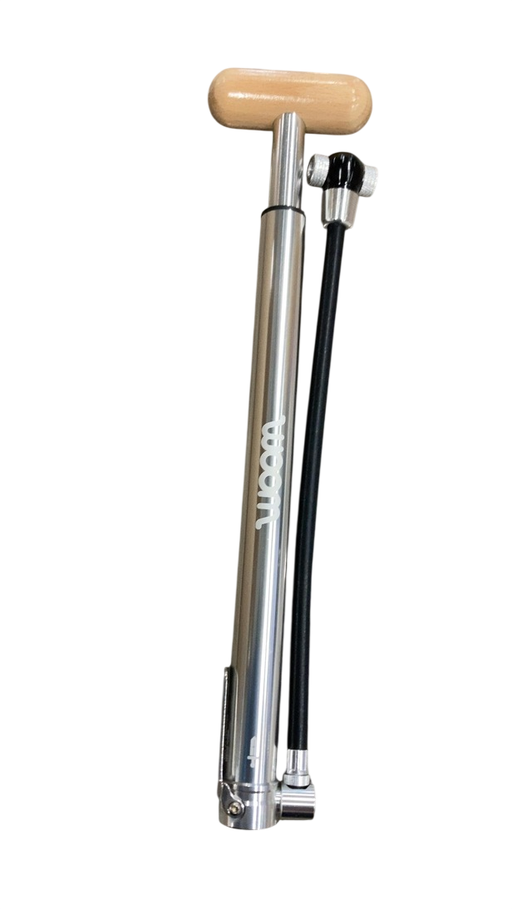 Shop Woom AIRFLO Bike Pump, Aluminum/Wood at GoodBuy Gear