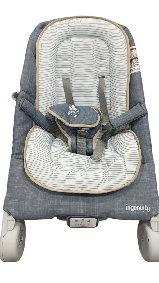 Shop Ingenuity Happy Belly Rock-to-Bounce Massage Seat, Chambray at GoodBuy Gear