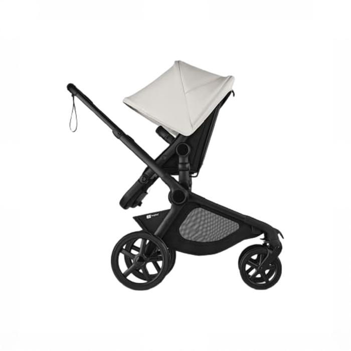 Bugaboo Kangaroo Complete Stroller + Bassinet Bundle, Midnight Black, Misty White, Black Frame