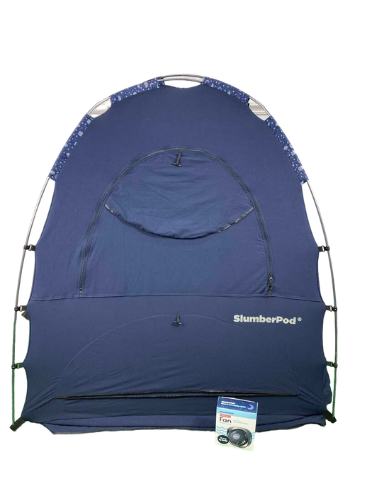 used SlumberPod 3.0 Sleep Canopy with Fan, Navy with Night Sky Accents