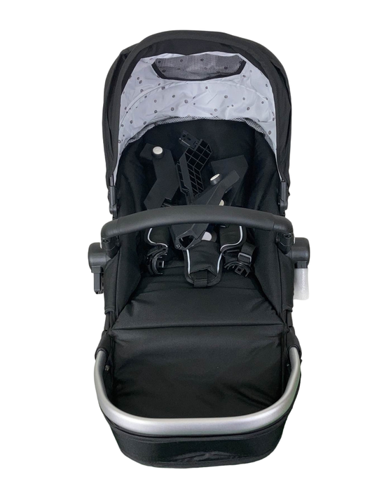 Mockingbird 2nd Seat Kit 2.0, Black, Watercolor Drops, Silver With Black Leather