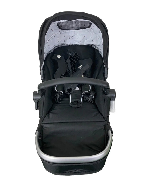 Mockingbird 2nd Seat Kit 2.0, Black, Watercolor Drops, Silver With Black Leather