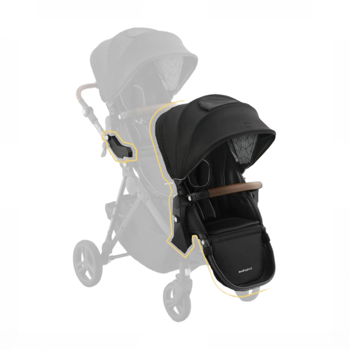 Shop Mockingbird 2nd Seat Kit 3.0, Black Windowpane, Charcoal with Penny Leather at GoodBuy Gear