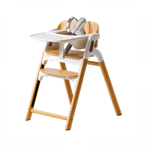 Shop Momcozy DinerPal Wooden High Chair, Natural Wood, without Cushion at GoodBuy Gear