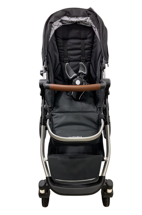 Shop Mockingbird Single to Double 2.0 Stroller, 2024, Black, Silver With Penny Leather, Windowpane at GoodBuy Gear