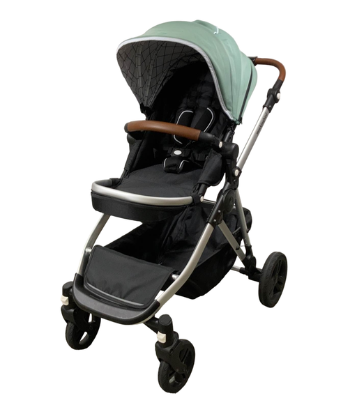 secondhand Mockingbird Single to Double Stroller, 2023, Silver with Penny Leather, Windowpane, Sage