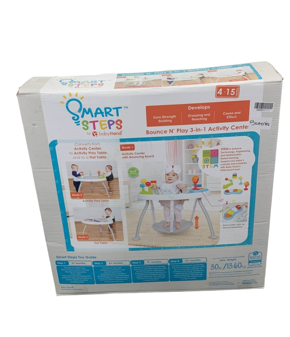smart steps by baby trend Baby Trend Smart Steps Bounce N' Play 3 In 1 Activity Center, Woodland