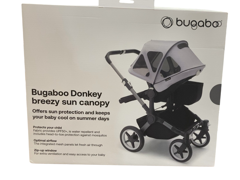 Shop Bugaboo Donkey Breezy Sun Canopy, Moon Grey at GoodBuy Gear