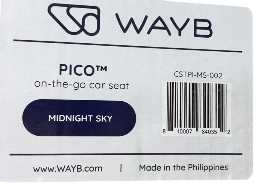 Shop WAYB Pico Portable Car Seat, 2023, Midnight Sky at GoodBuy Gear