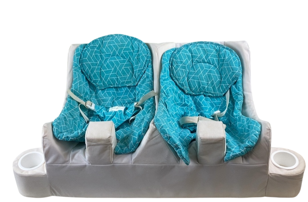 Shop Table For Two Twin Feeding System, Geo Turquoise & White at GoodBuy Gear