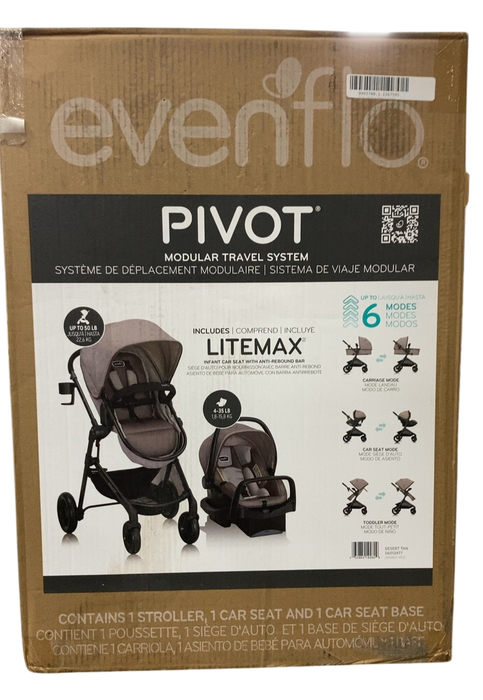 Shop Evenflo Pivot Modular Travel System, 2023, Desert Tan at GoodBuy Gear