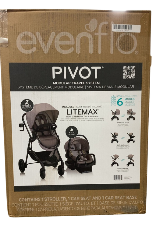 Shop Evenflo Pivot Modular Travel System, 2023, Desert Tan at GoodBuy Gear