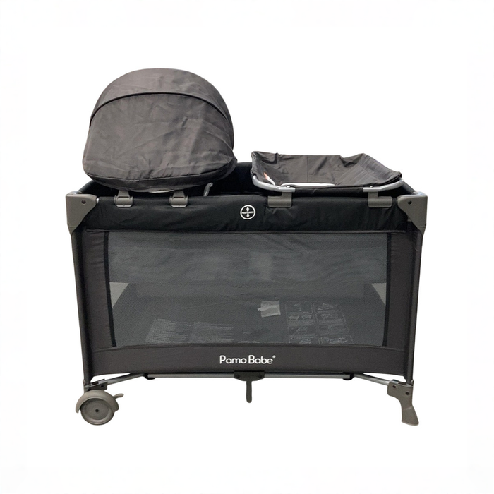 Shop Pamo Babe Magic Fold One-Step Baby Playard with Bassinet & Changing Table, Black at GoodBuy Gear