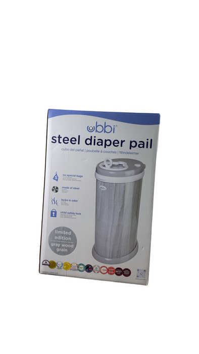 Shop Ubbi Diaper Pail, Gray Woodgrain at GoodBuy Gear