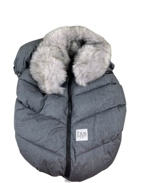 Shop 7 A.M. Enfant Tundra Car Seat Cocoon, Heather Grey Dark/Arctic Faux Fur at GoodBuy Gear
