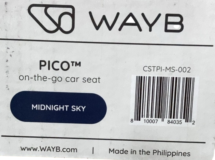 Shop WAYB Pico Portable Car Seat, 2024, Midnight Sky at GoodBuy Gear