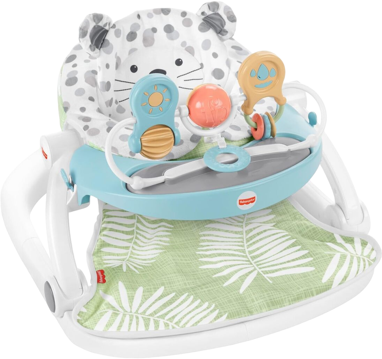 Fisher Price Premium Sit-Me-Up Floor Seat with Toy Tray, Snow Leopard