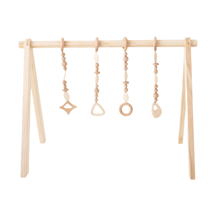 Poppyseed Play Wooden Baby Gym, Natural Wood w/ Natural Toys