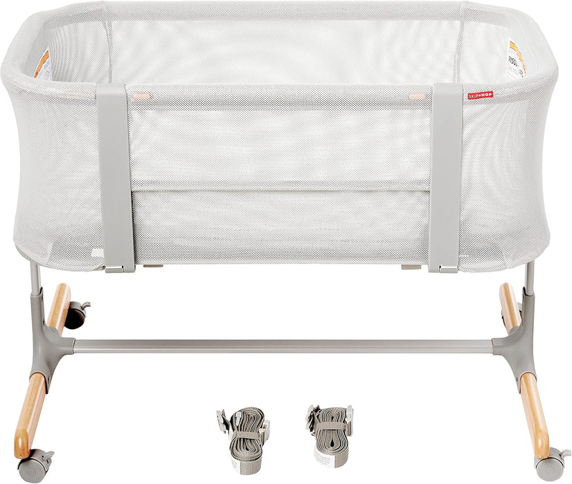 Skip Hop Cozy-Up 2-in-1 Bedside Sleeper and Bassinet, Grey