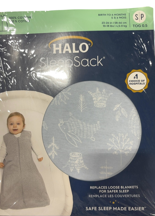 Shop Halo Cotton Sleepsack, S, Blue Woodland Etch at GoodBuy Gear